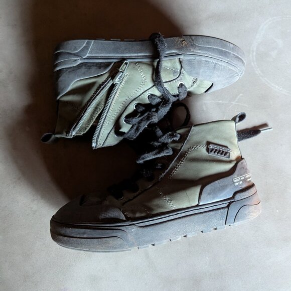 Zara Kids CONTRASTING HIGH-TOP SNEAKERS Khaki Green | Size 2 - Picture 5 of 16